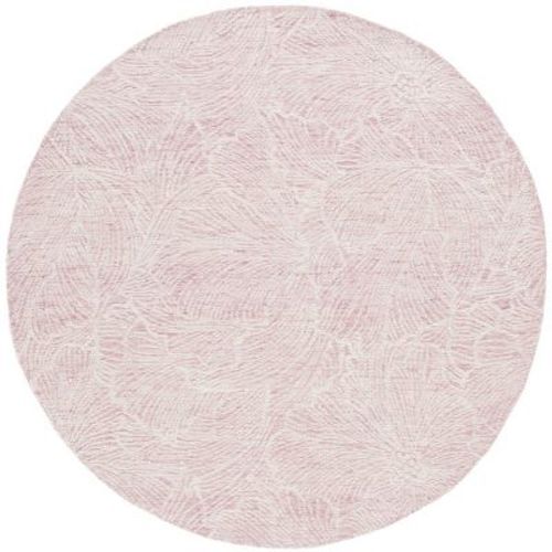 Ebony EBN101 Hand Tufted Indoor Area Rug - Pink/Ivory - 6' Round - Safavieh