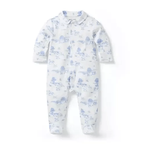 Baby Bundle Blue Meadow Toile Baby Meadow Toile Footed One-Piece by Janie and Jack
