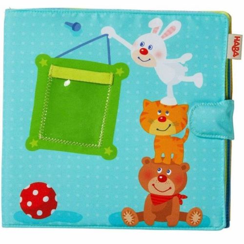 HABA My First Photo Album - Soft Fabric Baby Book, Baby Album Fits (8) 4"x6" Photos, Sensory Toys for Babies, Baby Books 12-36 Months & Up