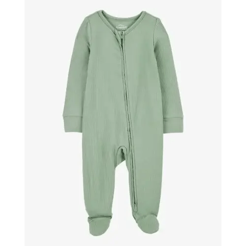 Baby Solid 2-Way Zip PurelySoft Sleep & Play Pajamas - Green - Carter's | Carter's