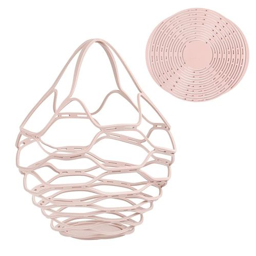 Haakaa Silicone Bathtub Toy Organizer, Mesh Storage Bag for Toddler Toys, Multipurpose Reusable and Washable Produce Bag for Fruits, Vegetable, Food (Blush)