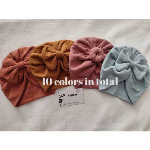 Muslin combed Fabric Baby Turbans, Knot Baby Turban Hat, Newborn Beanie, Headwrap, Newborn Hat