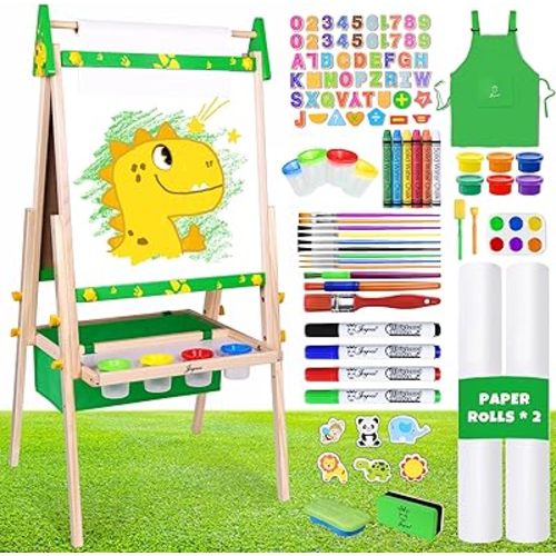Joyooss Kids Art Easel, Double Sided with 98+ Accessories, Magnetic & Dry Erase Board for Ages 4-8