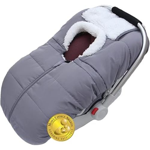 Mom's Choice Awards Winner-TSAYAWA Winter Baby Car Seat Cover -Keep Babies Warm Carseat Bunting Bag/Blanket for Newborn & Infant - Cold Weather Insulated Windproof Carrier Canopy for Travel (Grey)