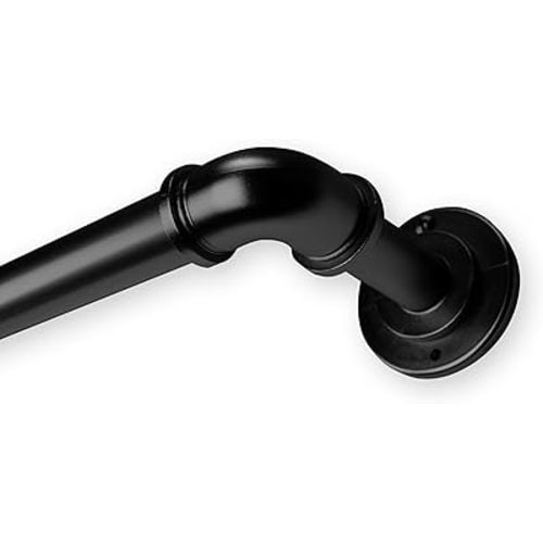 Rod Desyne BOT100-282 1 inch Blackout 28-48 inch-Black Single Curtain Rod Set
