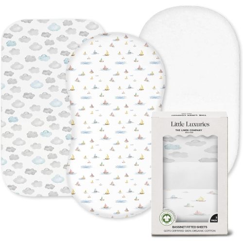 100% Organic Bassinet Fitted Sheets (3-Pack)