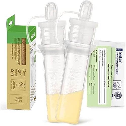 haakaa Colostrum Collector kit Colostrum Syringes for Breastmilk to Collect, Feed & Store, Ready-to-Use (0.1oz/4ml, 2 PK)