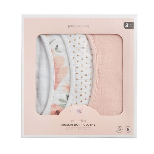 Meredith Muslin Burp Cloth, Set of 3 | Pottery Barn Kids