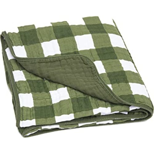 Parker Baby Muslin Blanket | 100% Soft Cotton Toddler Quilt & Baby Muslin Swaddle | Gender Neutral Design 47" x 47" Blanket