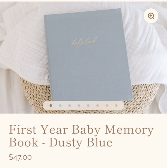 First Year Baby Memory Book - Dusty Blue