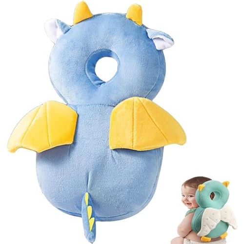 Baby Walker Head Protector Backpack, Toddler Adjustable Head Protection, Safety Pad Backpack for 5-24 Months Learning Walking Crawling, Baby Head Protection Pad (Dinosaur)