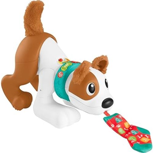 Fisher-Price Baby Learning Toy 123 Crawl with Me Puppy Electronic Dog with Smart Stages Content & Lights for Ages 6+ Months (Amazon Exclusive)