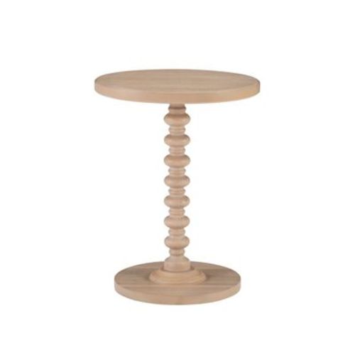 17" Teyla Traditional Round Wood Accent Spindle Table White - Powell
