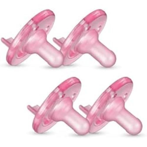 Philips AVENT Soothie 3-18 months, pink/pink, 4 pack, SCF192/47 - 4 Pack - 3-18m - Pink