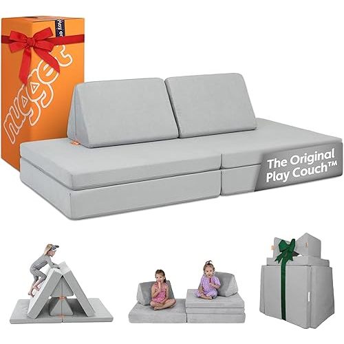 Nugget - The Original Play Couch for Kids - Modular Foam Children's Sofa for Playroom, Imagination, & Creative Open Ended Play - Washable & Convertible Playroom Furniture, Koala