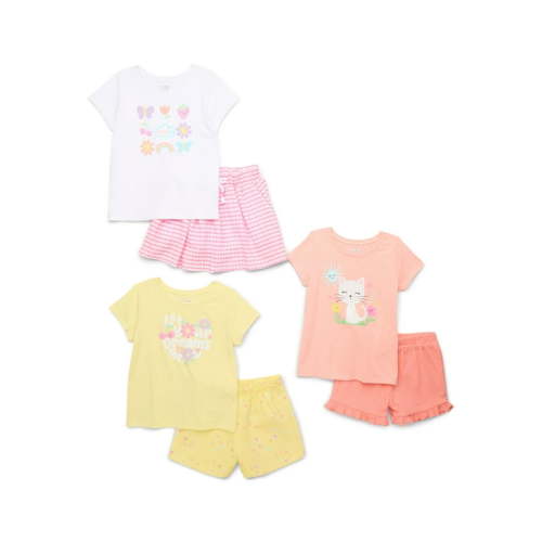 Garanimals Toddler Girl Mix and Match Outfits Kid-Pack, 6-Piece, Sizes 18M-5T