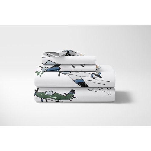 Sweet Jojo Designs Airplane Green and Blue Sheet Set by Sweet Jojo Designs | Wayfair
