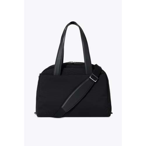 BÉIS ‘The Duffle’ in Black - Leather Trim Travel Duffle Bag