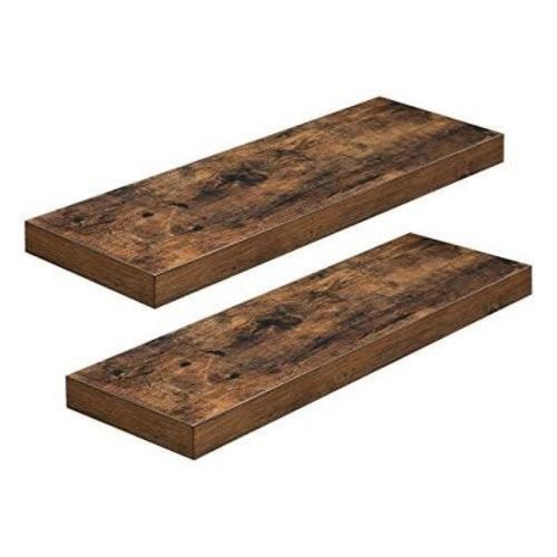 Vasagle Set Of 2 Wall Shelf Vintage Floating Shelf 23.6 Inch Hanging Shelves Wall Mounted Rustic Brown
