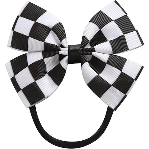 Fancheer Baby Girls Racing Checkered Flag Bow Headband Infant Toddler Birthday Party Hair Accessories