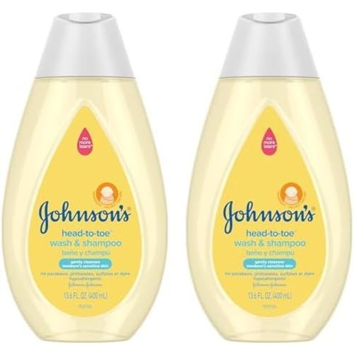 Johnson's Baby 13.6 fl. oz Head-to-Toe Baby Body Wash and Shampoo (Pack of 2)
