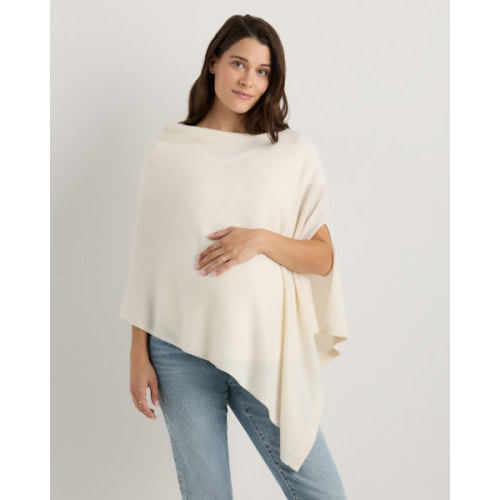 Mongolian Cashmere Nursing Shawl in Ivory