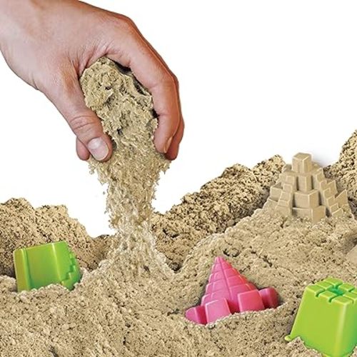 National Geographic Blue Marble Moon Sand - 12 Lbs. of Play Sand with Castle Molds (Natural) - A Fun No Mess Sensory Activity, Sensory Bin Filler