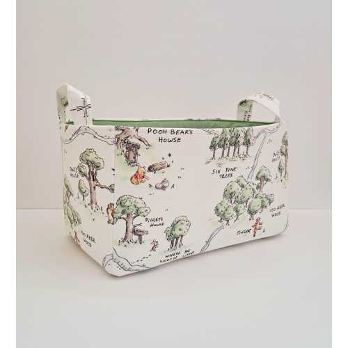 Winnie the pooh map basket, 100 acre wood toys fabric bin, diaper caddy, Storage organization, Baby shower gift