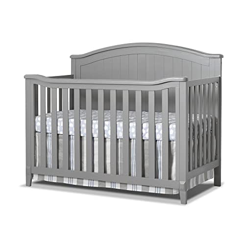 Sorelle Furniture Fairview Crib, Classic 4-in-1 Convertible Crib, Made of Wood, Non-Toxic Finish, Wooden Baby Bed, Toddler Bed, Child’s Daybed and Full-Size Bed, Nursery Furniture -Gray - Grey
