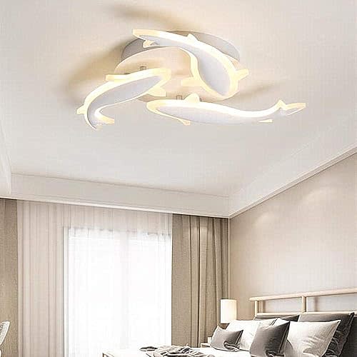 SUSUO LED Ceiling Light "Swimming Fish" Funny Design Flush Mount Decorative Ceiling Light Fixture for Living Dining Room Bedroom Hallway 33W Warm White 3000K