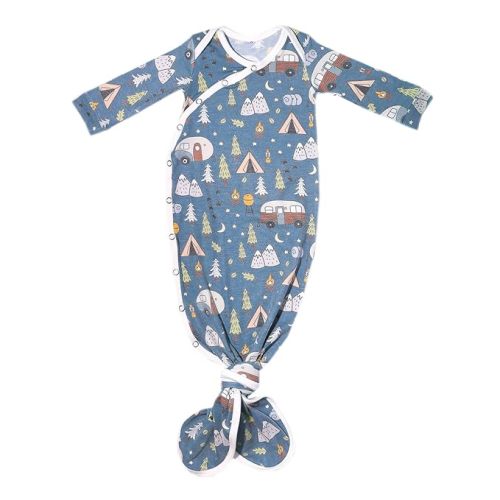 Copper Pearl Baby Gown - Knotted Newborn Sleepers for Baby Boy and Girl, Soft Stretchy Long Sleeve Infant Gowns with Bottom Tie and Hand Mittens, Perfect Hospital Coming Home Outfit (Bridger)