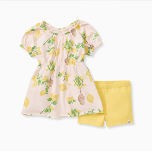 Island Lemons Organic Cotton Girl Top & Shorts Set – Burt's Bees Baby