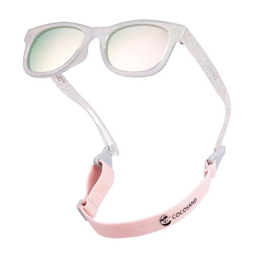 COCOSAND Flexible Baby Sunglasses with Strap Polarized UV Protection for Toddler Infant Newborn Boy Girl Age 0-24 Months