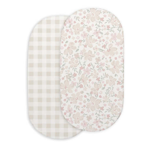 Organic Bassinet Sheet - Blossom & Plaid