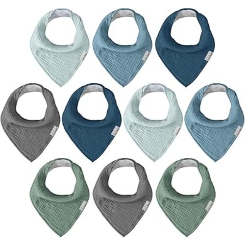 Muslin Baby Bibs for Boys Girls,Baby Bibs for Teething and Drooling,Baby Drool Muslin Bibs,Newborn Bibs for Baby Boy Girl