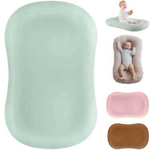 Gofinoday Baby Lounger Pillow , Portable Infant lounger, Soft Cotton Breathable Pillow for 0 12 Months Boys and Girls,Newborn Gifts
