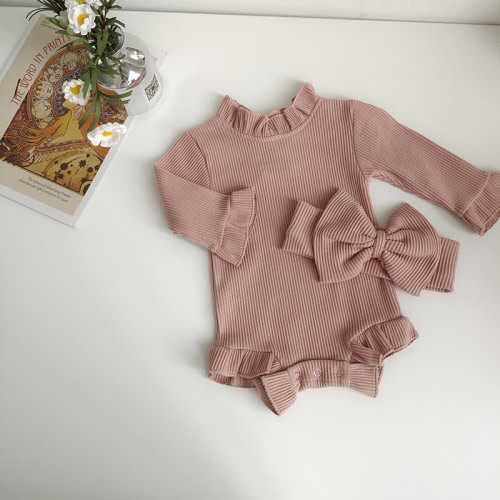 Baby Girl Ribbed Bodysuit with Headband