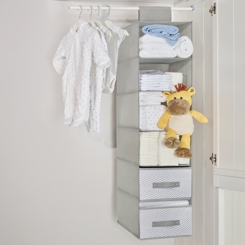 Parent's Choice 6 Shelf Fabric Closet Organizer, Grey