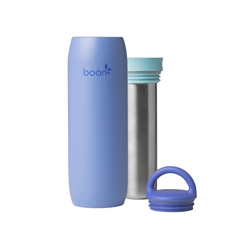 Boon Frosh Portable Breast Milk Chiller - Stainless Steel Breast Milk Cooler - Stainless Steel Portable Milk Storage Container - Blue - Keeps Breast Milk Cold for up to 17 Hours*