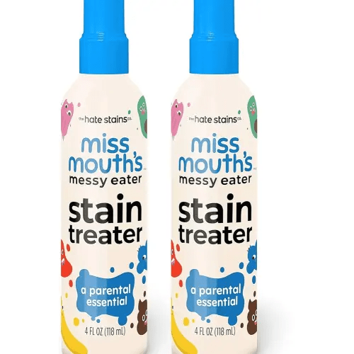 Miss Mouth's Messy Eater Stain Treater Spray - 4oz 2 Pack Stain Remover - Newborn & Baby Essentials - No Dry Cleaning Food, Grease, Coffee Off Laundry, Underwear, Fabric