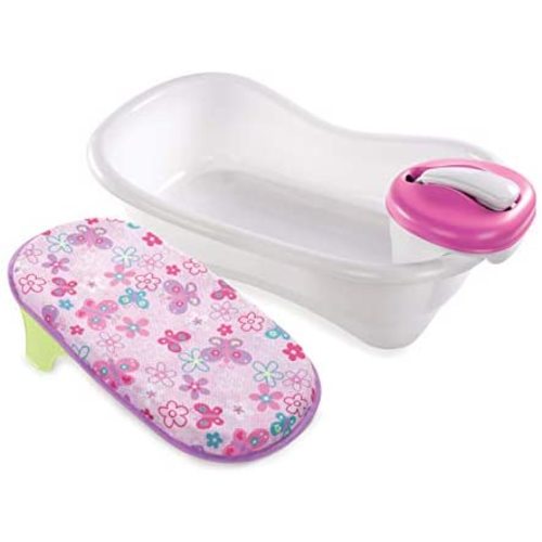 Summer Newborn to Toddler Bath Center and Shower (Pink) – Bathtub Includes Four Stages that Grow with Your Child