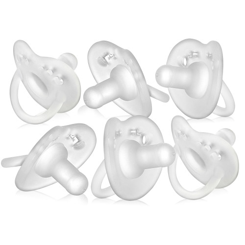 Evenflo Balance + Stage 1 Cylindrical Silicone Baby Pacifiers for Ages 0 Months+, Pack of 6