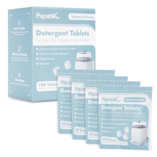 Papablic Official Detergent Deepclean Tablet for Papablic Baby Bottle Washer, 120 Count