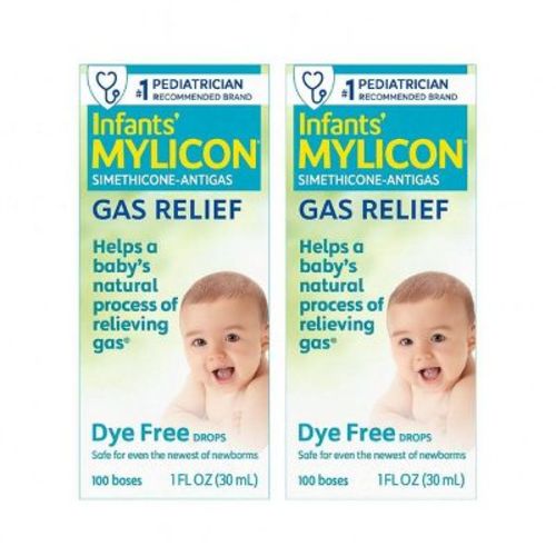 Mylicon Baby Colic Treatment Dye Free Drops 1 fl oz + Infants Gas Relief Drops 0.5 fl oz