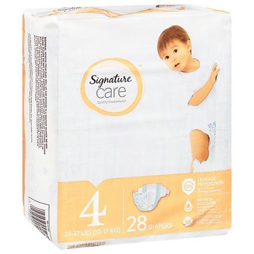 Signature Select/Care Premium Baby Diapers Size 4 - 28 Count