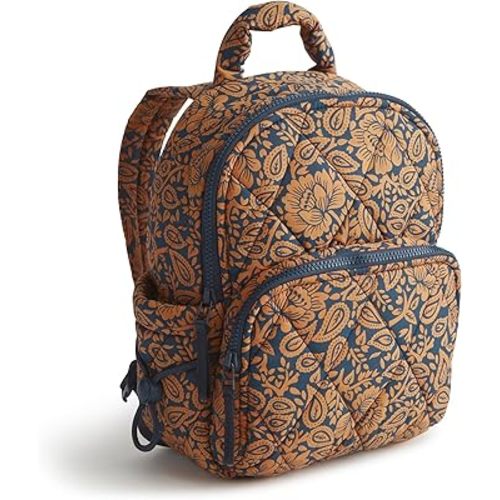 Vera Bradley Featherweight Small Banbury Backpack, Lotus Montage Roasted Pecan