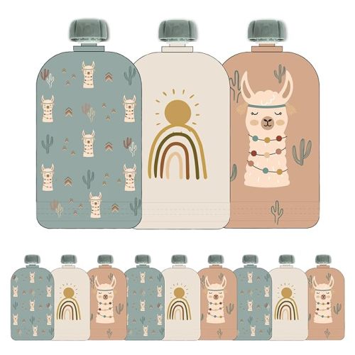 Amazon.com : Hippypotamus Reusable Baby Food Pouches - 12 Pack - Baby Food Storage - Pouches Toddler - Refillable Squeeze Pouch for Kids (SAGE/Terra Cotta/Sand) : Baby