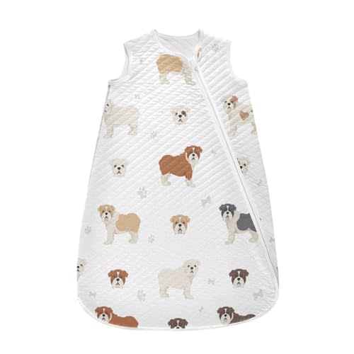 vvfelixl Sleep Sack for Newborn Babies,Different English Bulldog Baby Wearable Blanket,Swaddle Transition Sleeping Bag for Infant,Sleep Suit for Toddler 12-24 Months