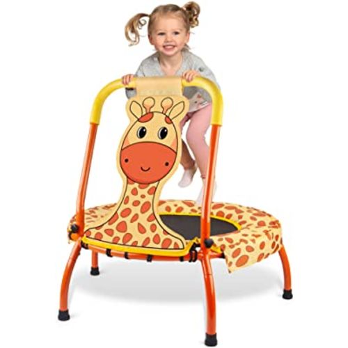 Toddler Trampoline Baby Trampoline - Mini Trampoline for Kids 1 Year Plus Nursery Trampoline with Handle, Baby Gifts for Boys and Girls, Indoor and Outdoor, Giraffe