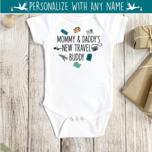 Travel Onesie®, New Travel Buddy, New Travel Buddy Onesie®, Airplane Onesie®, Travel Baby Shirt, Travel Baby Onesie®